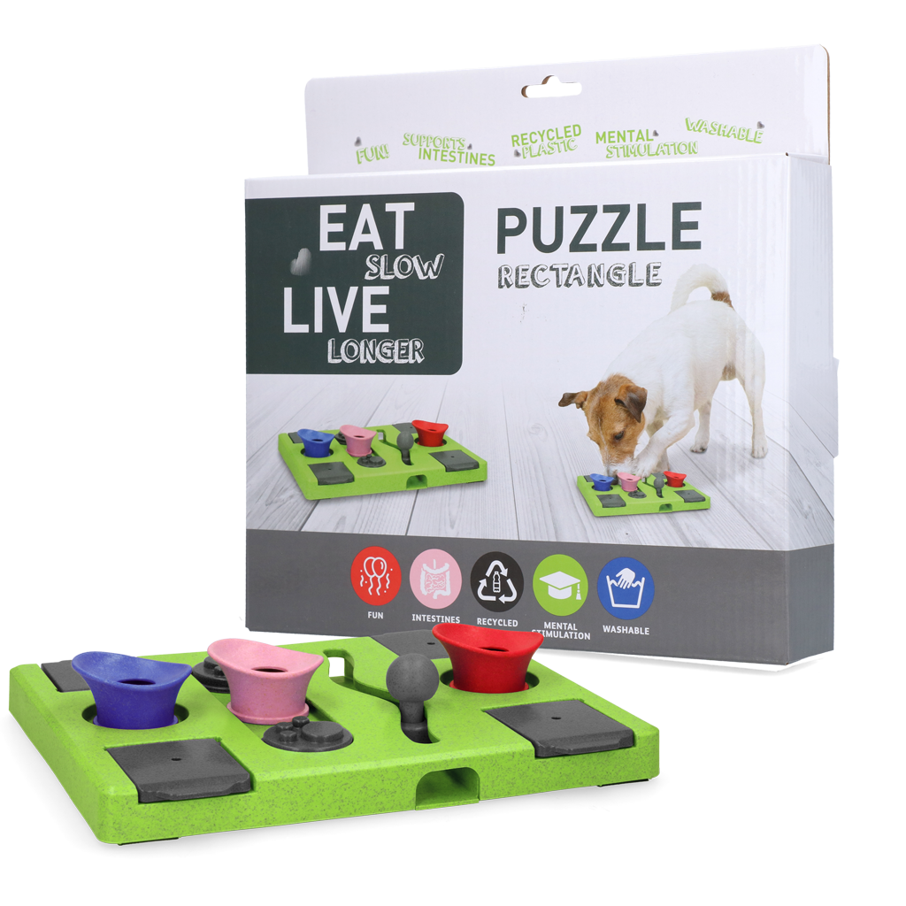 Eat Slow Live Longer Futterpuzzle, rechteckig, für Hunde
