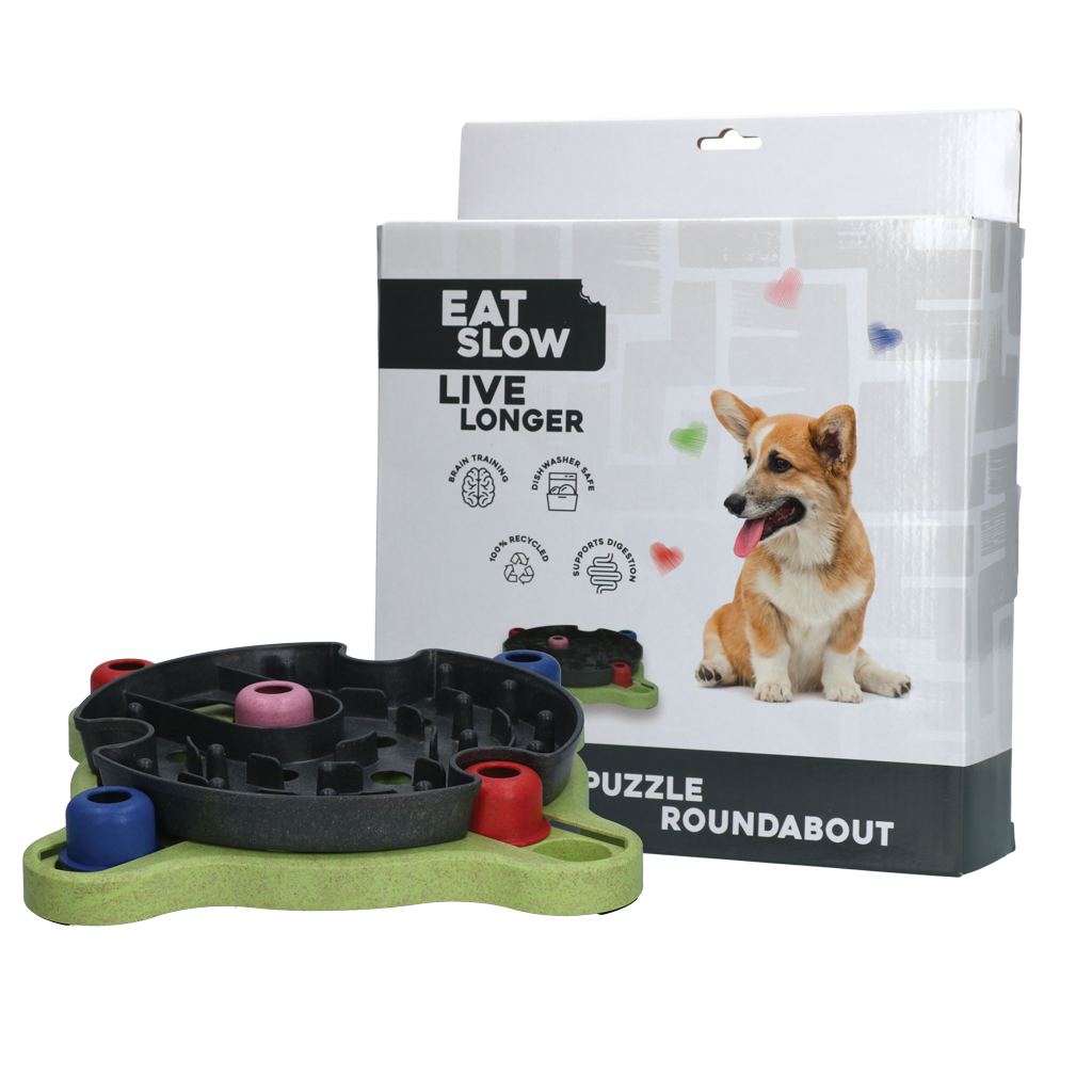 Eat Slow Live Longer Hundefutter-Puzzle, rund, Antischlingnapf