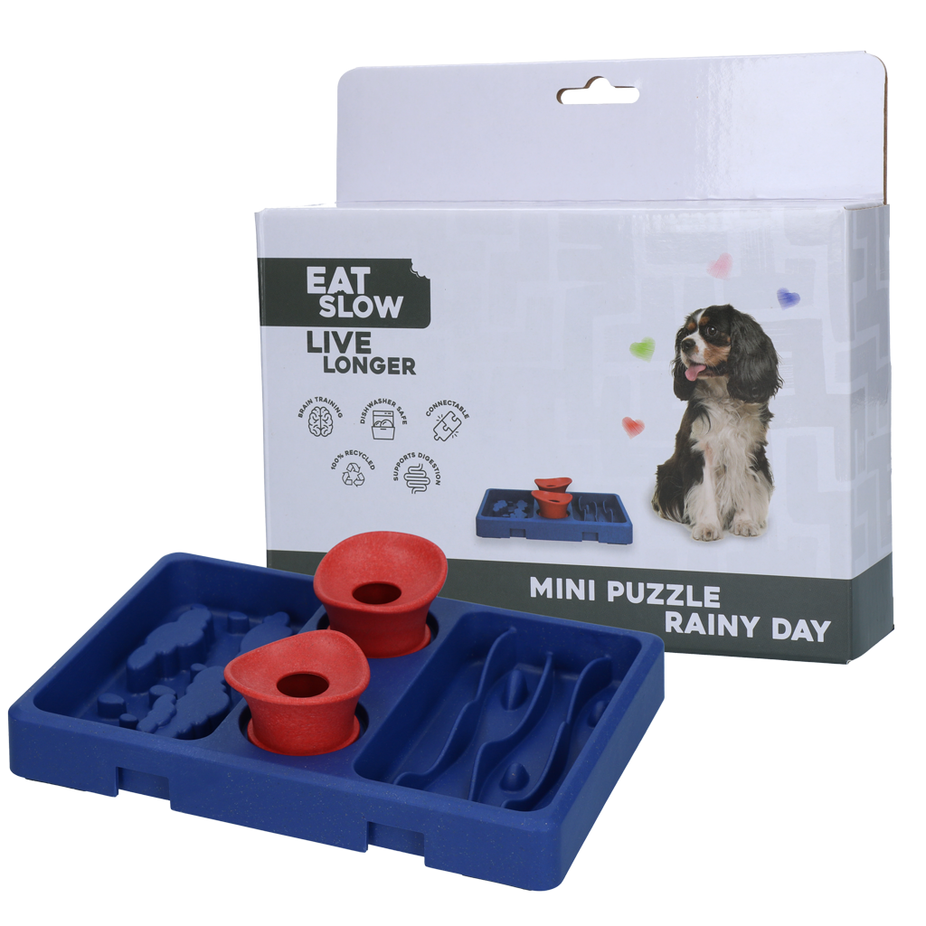 Eat Slow Live Longer Futterpuzzle Mini, für kleine Hunde, Antischlingnapf, 13 x 19 cm