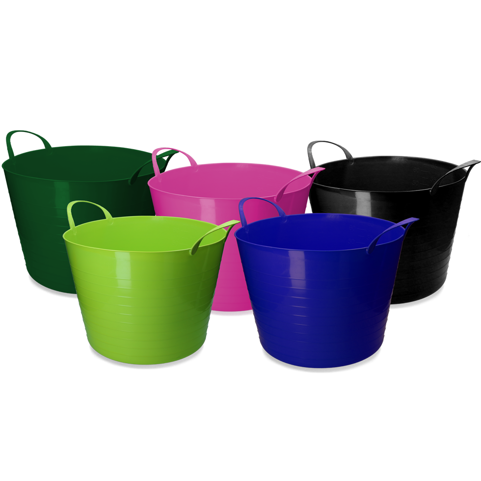 vPlast Flexi Eimer V-Trug, Kunststoff — flexibler Garten- und Haushaltseimer