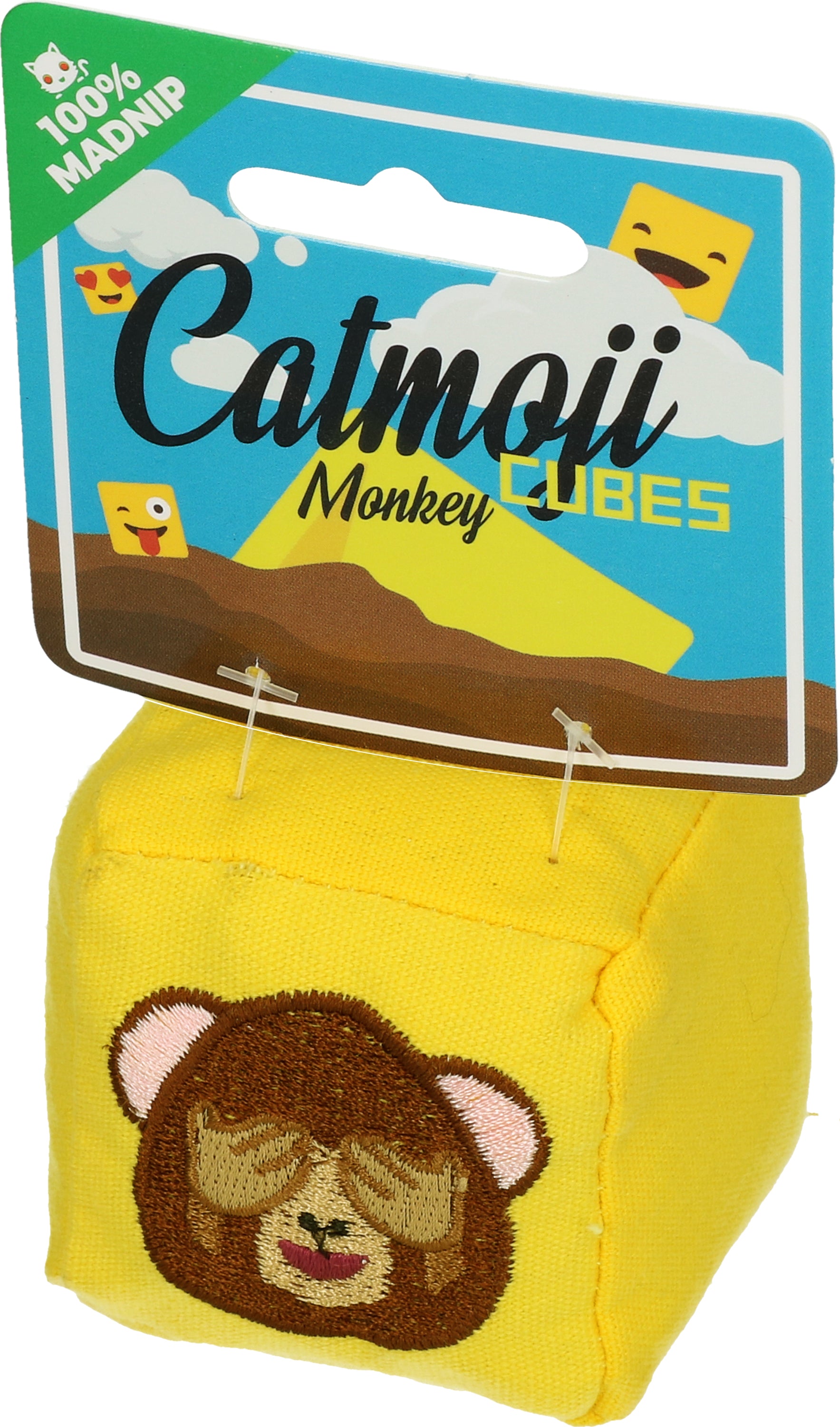 Catmoji Katzenspielzeug Cube Monkey, MADNIP-Füllung, Ø 7 cm