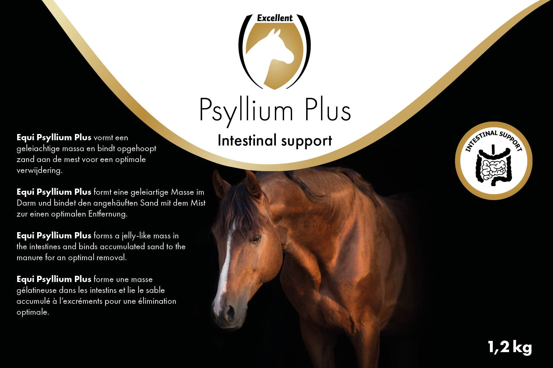 Excellent Horse Psyllium Plus, Ergänzungsfuttermittel für Pferde, 1,2 kg