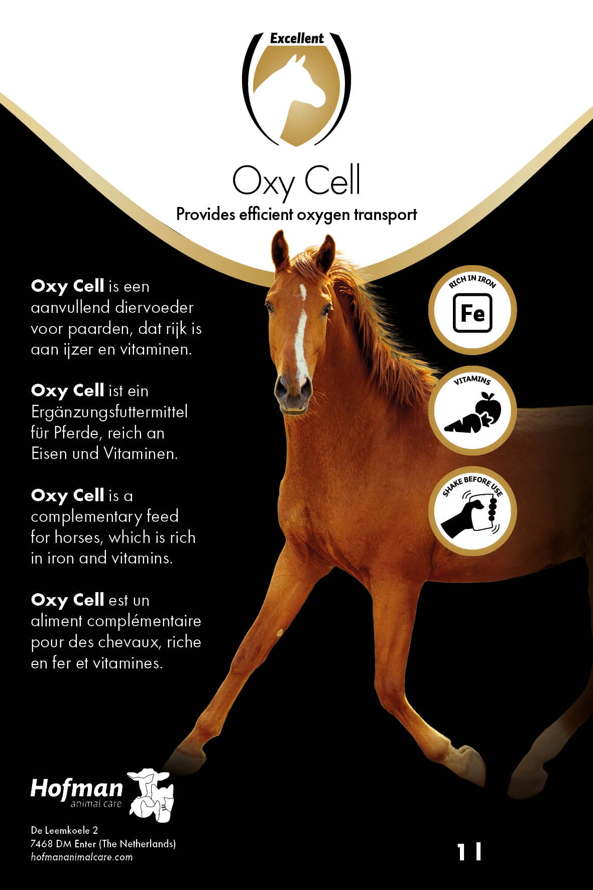 Excellent Horse Oxy Cell Ergänzungsfuttermittel, Pferd, 1 l