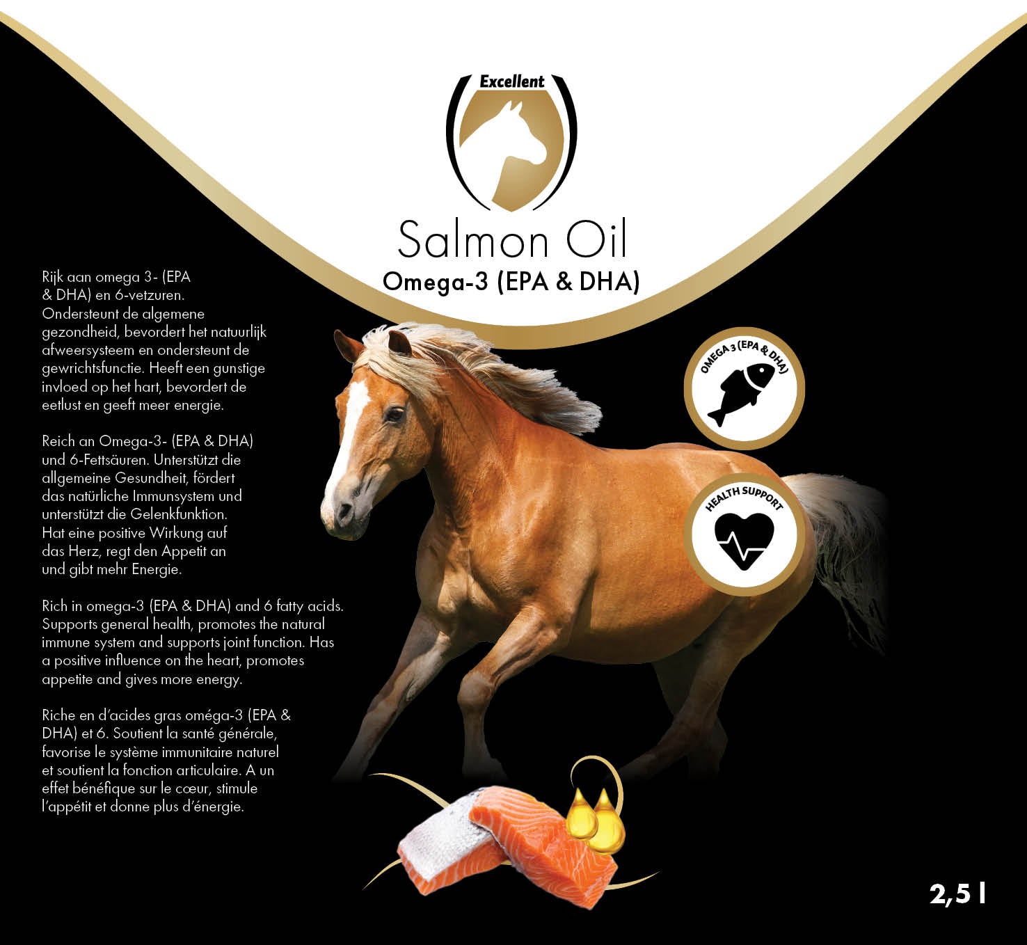 Excellent Horse Lachsöl für Pferde, 2,5 l