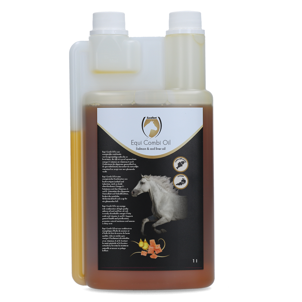 Excellent Horse Combi Oil für Pferde, Lachsöl und Lebertran, 1l
