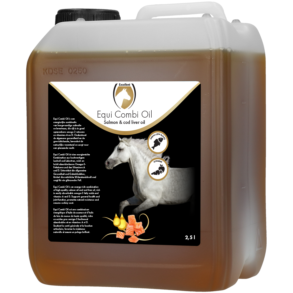 Excellent Horse Combi Oil für Pferde, Lachsöl und Lebertran, 2,5l