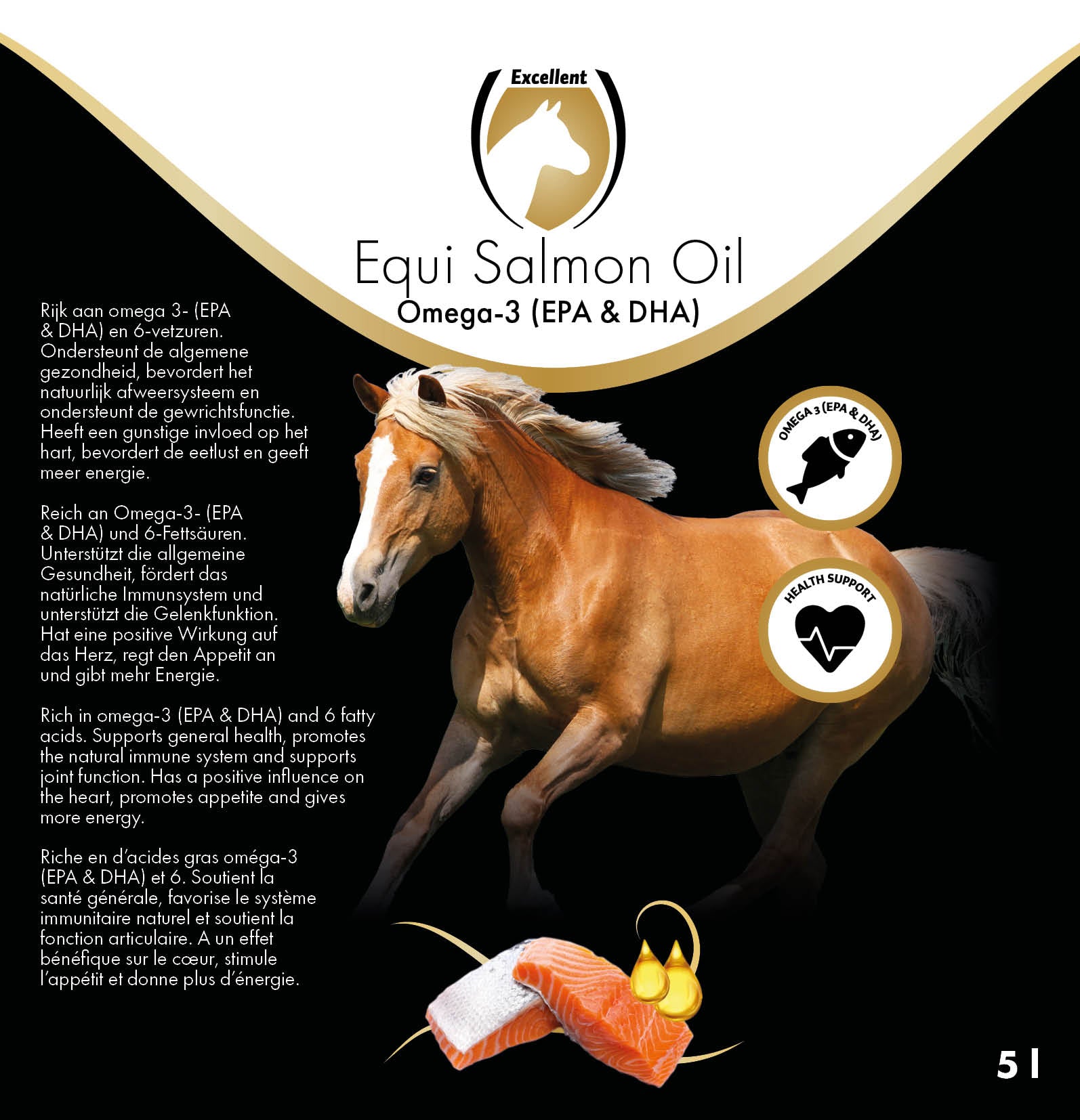 Excellent Horse Lachsöl für Pferde, 5 l
