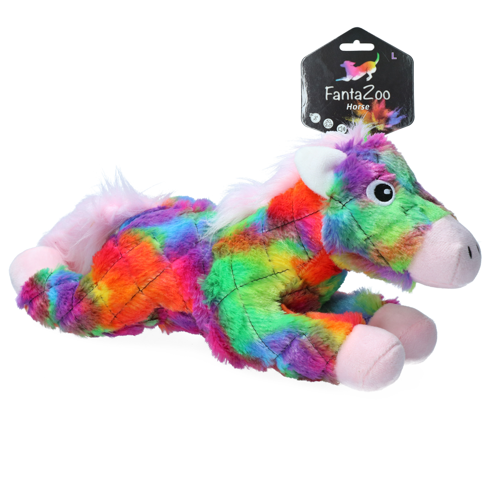 Hundespielzeug Pferd, FantaZoo, L, 32 x 16 cm, mit Quietscher, recyceltes Material