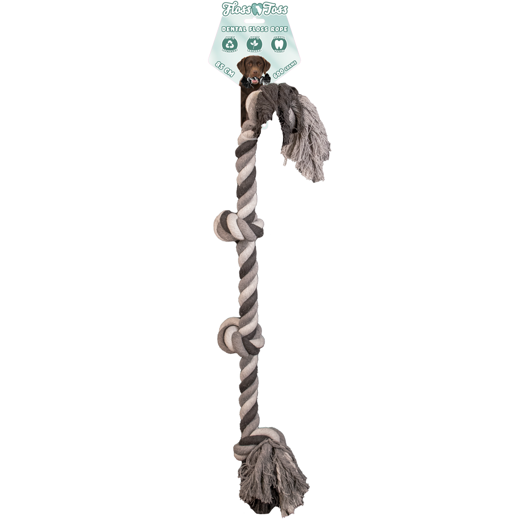 Dental Hundespielzeug, Baumwollseil, 4 Knoten, Länge 85 cm, Ø 5,5 cm