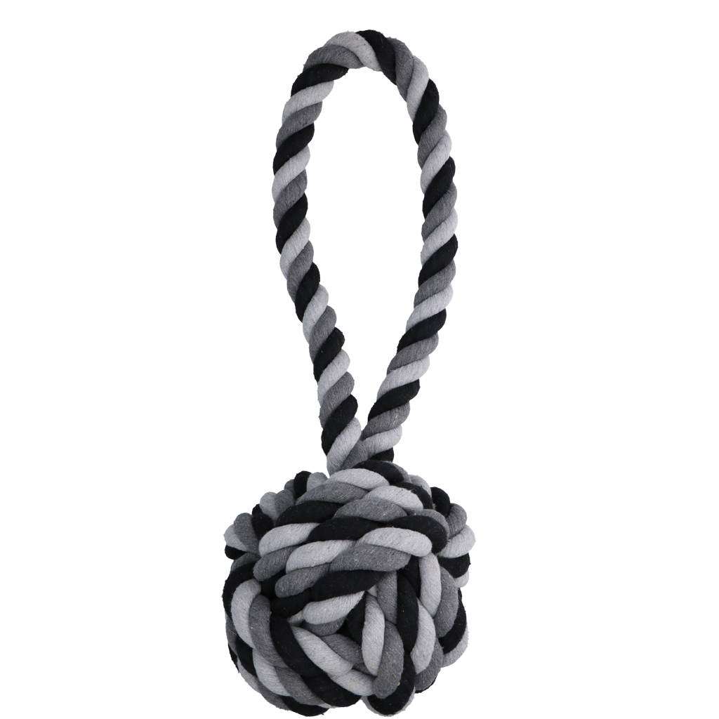 Floss Toss Dental Hundespielzeug, Zerrseil mit Ball, Baumwolle, 60 cm