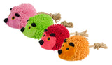 Hundespielzeug Fuzzle, Hedgie mit Schwanz, Quietscher, Seil, orange, 15 x 20 cm