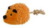 Hundespielzeug Fuzzle, Hedgie mit Schwanz, Quietscher, Seil, orange, 15 x 20 cm