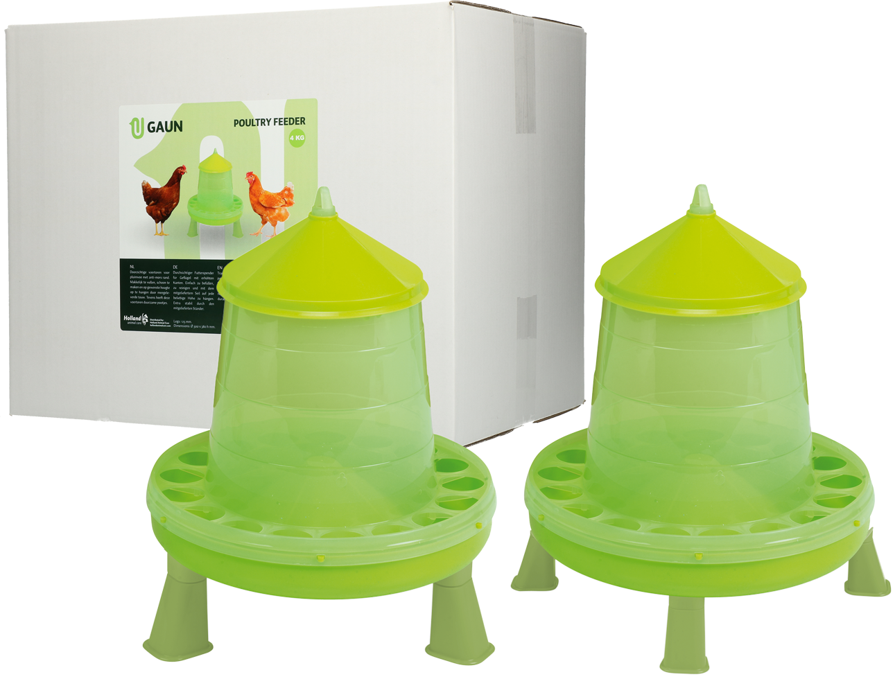 Gaun Geflügel Futterautomat, mit Ständer, Limonengrün
