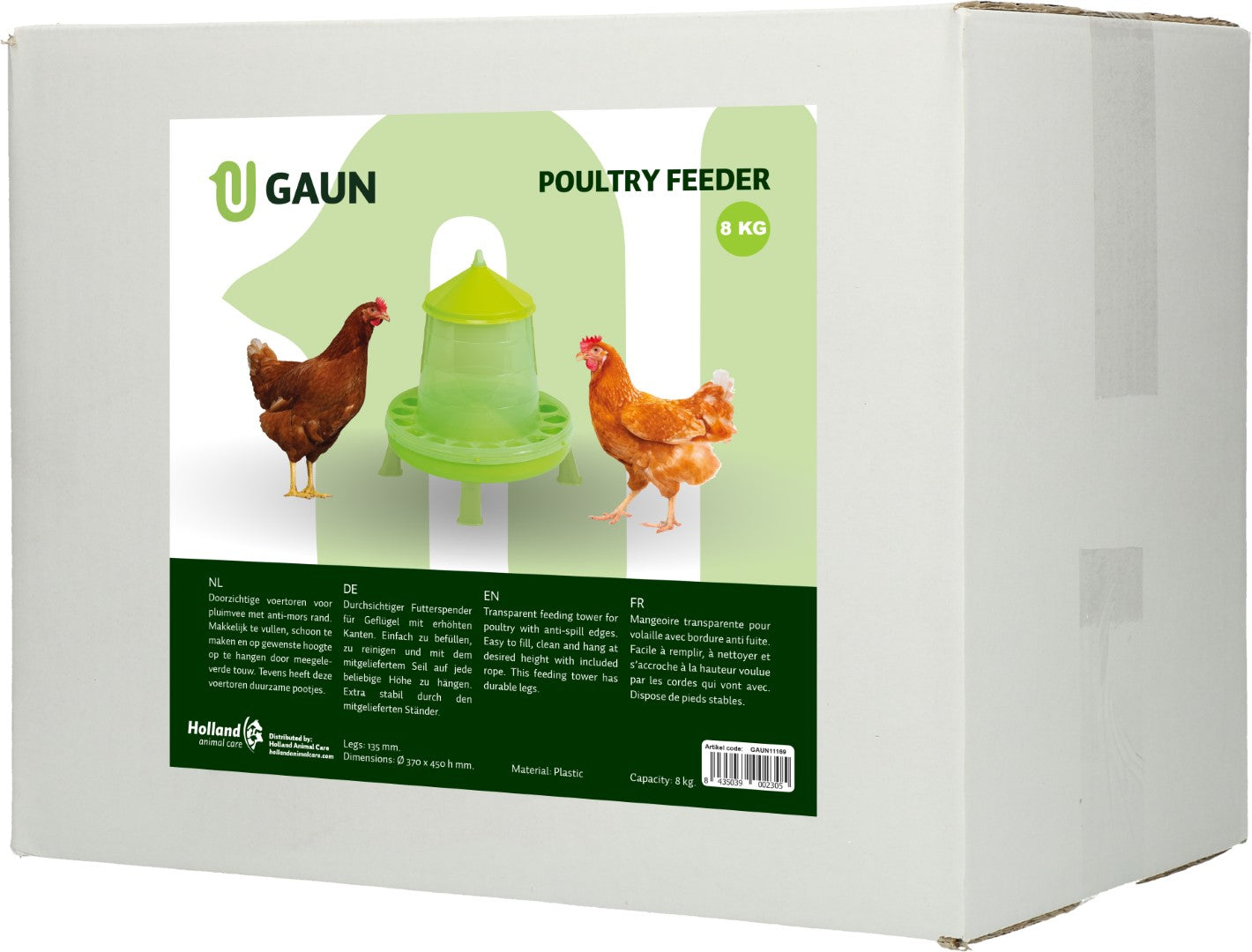 Gaun Geflügel Futterautomat, mit Ständer, Limonengrün
