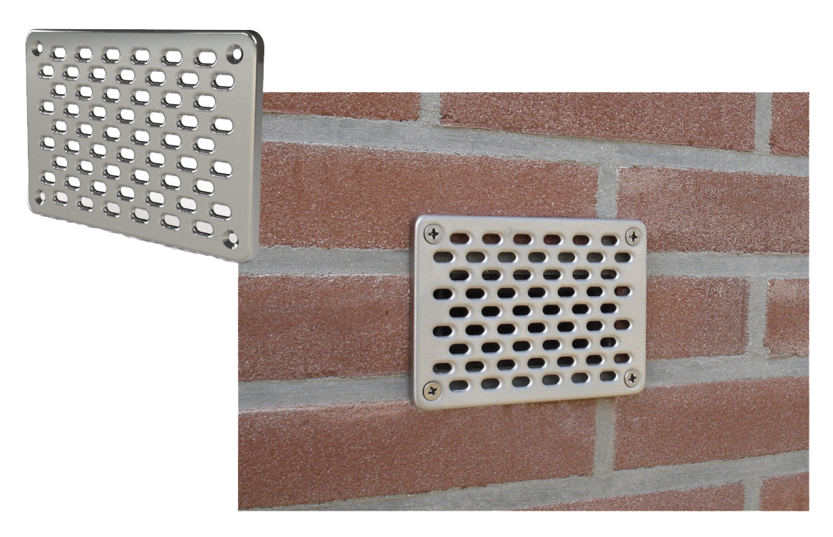GevelFix Lüftungsgitter, Edelstahl 304, 25 x 15 cm