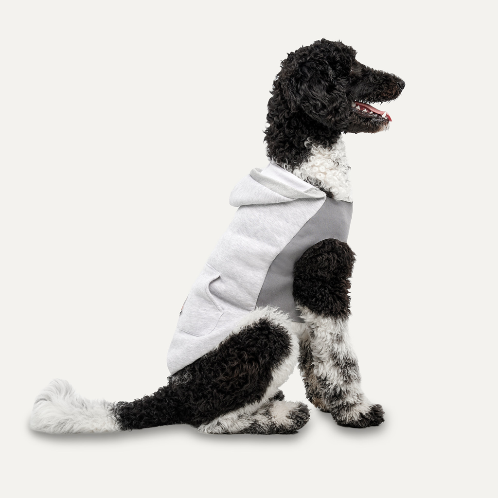 Goo-eez Hundepullover Fleece Hoodie, S, grau, Rückenlänge 40 cm, Brustumfang 48–56 cm