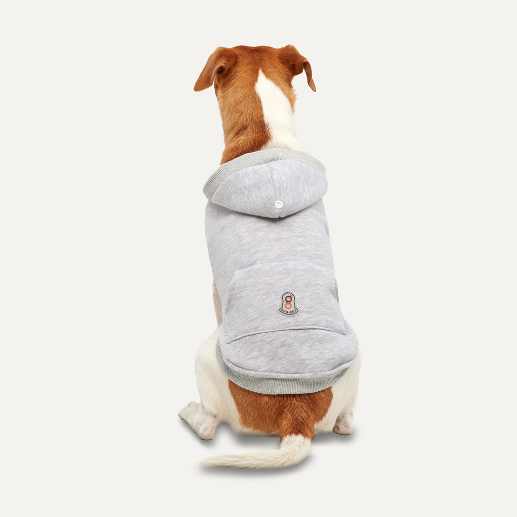 Goo-eez Hundepullover Fleece Hoodie, S, grau, Rückenlänge 40 cm, Brustumfang 48–56 cm