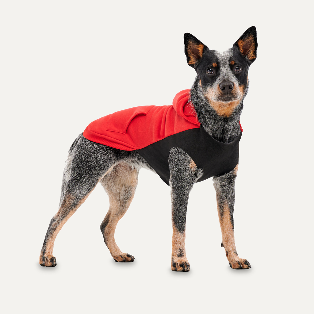 Goo-eez Hundepullover Fleece, Kangaroo, Größe L, Rot/Schwarz