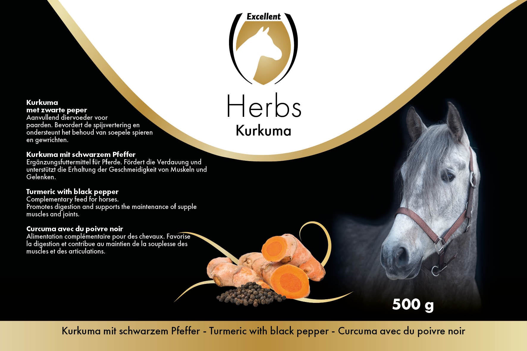 Excellent Horse Herbs Kurkuma für Pferde, 500 g