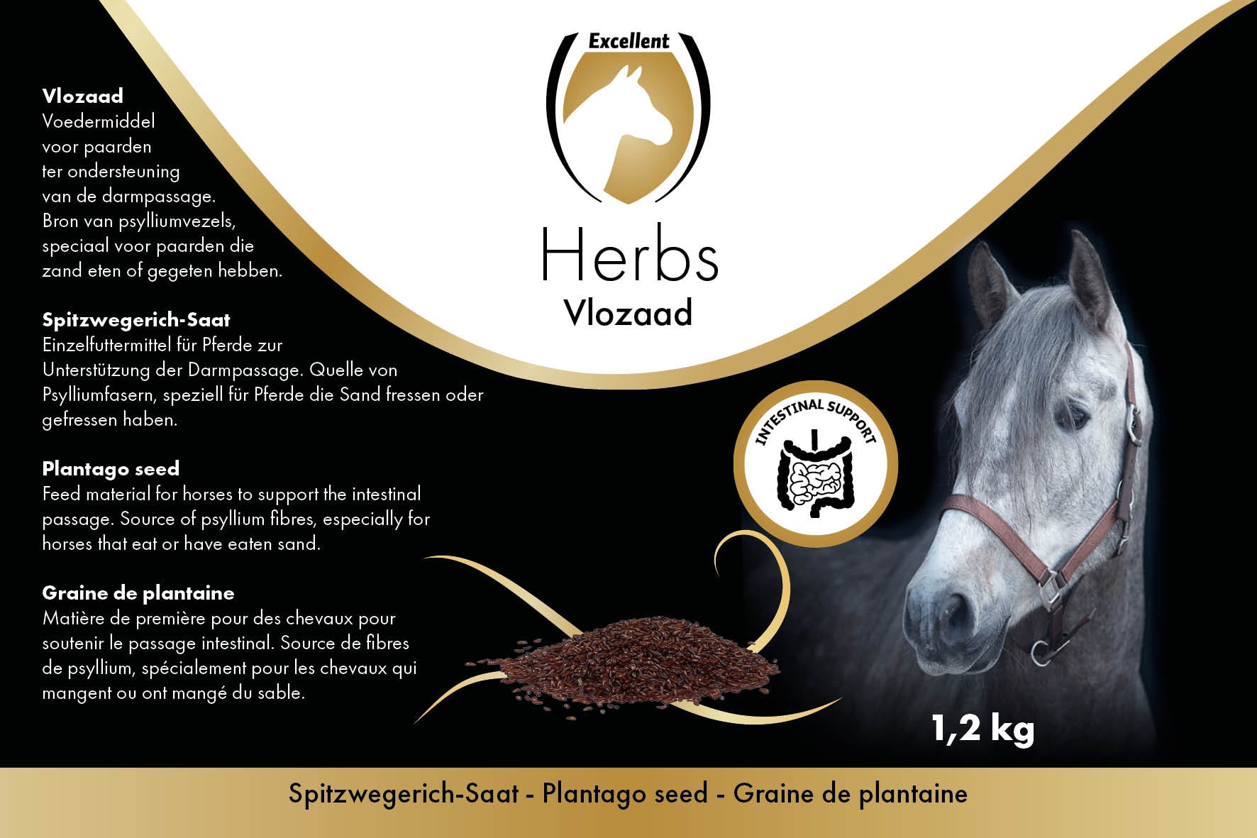 Excellent Horse Herbs Spitzwegerich-Saat für Pferde, 1,2 kg