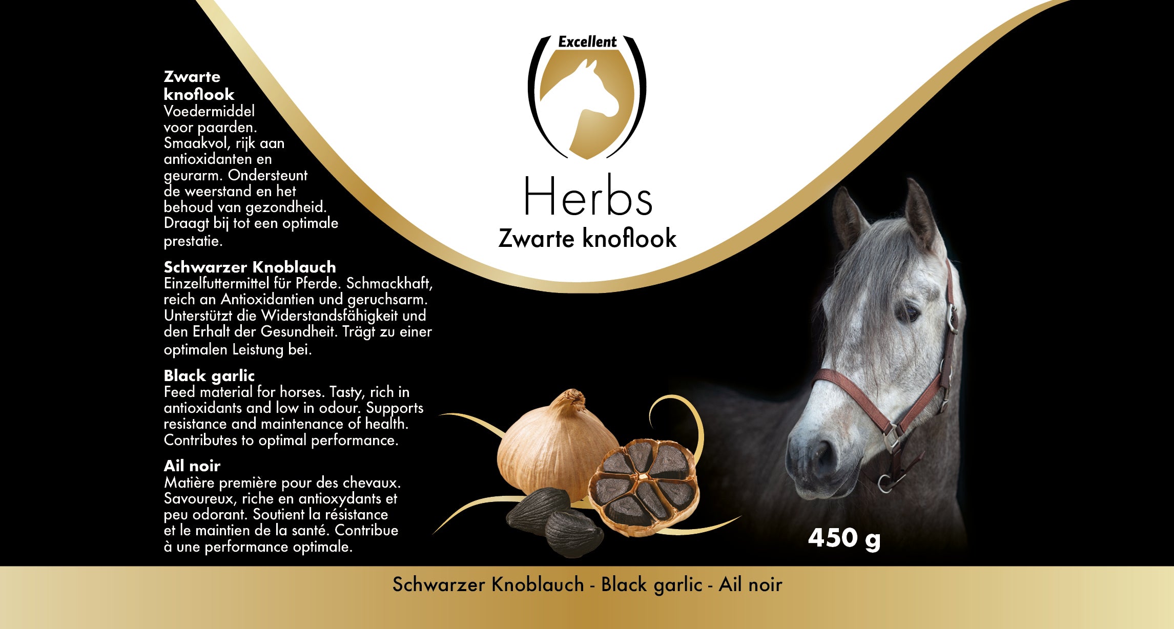 Excellent Horse Herbs Schwarzer Knoblauch, 450 g