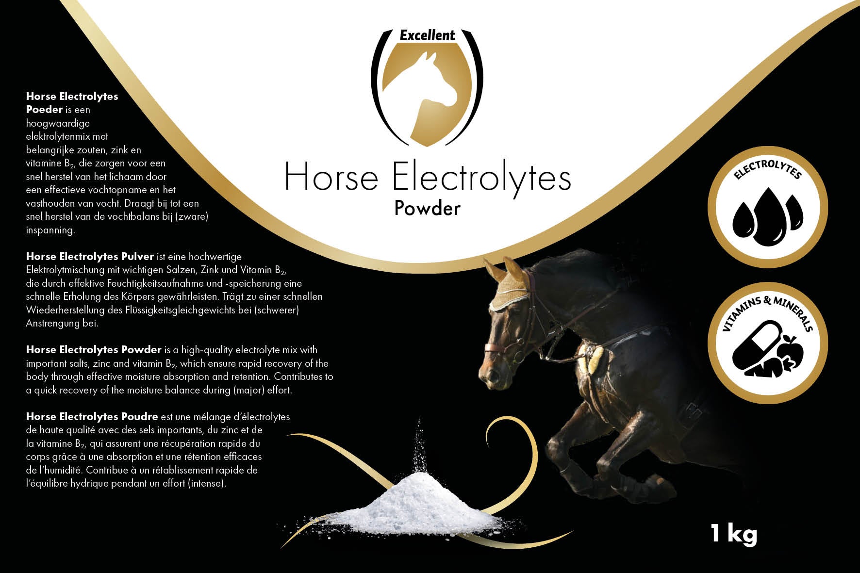 Excellent Horse Elektrolyte Pulver für Pferde, 1 kg