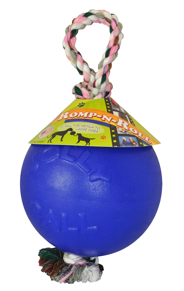 Jolly Pets Hundespielzeug Romp-n-Roll, Blau, Größe S, Ø 11 cm