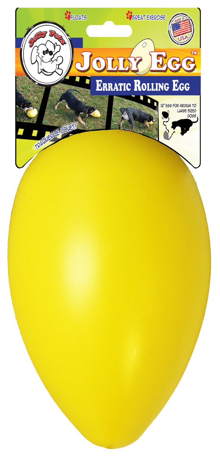 Jolly Pets Hundespielzeug Ei, Gelb, Ø 20 cm