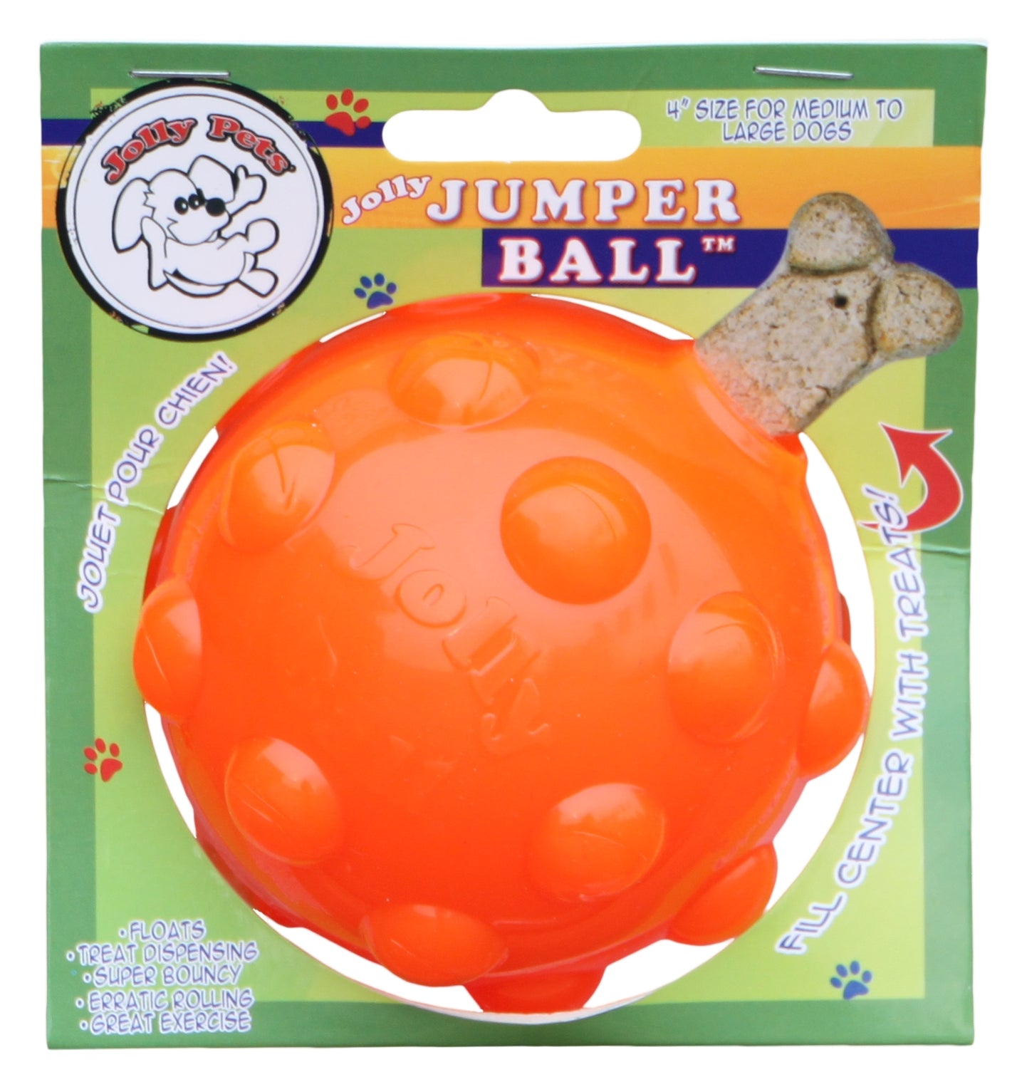 Jolly Pets Hundeball, Gummi, Orange, M, Ø 10 cm