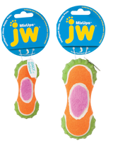 JW Hundespielzeug Mixups Ribbed Barbell, M, mit Quietscher, 14 cm