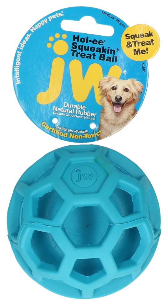 JW Hundespielzeug Ball, Treat N Squeak, Kautschuk, Ø 7,5 cm