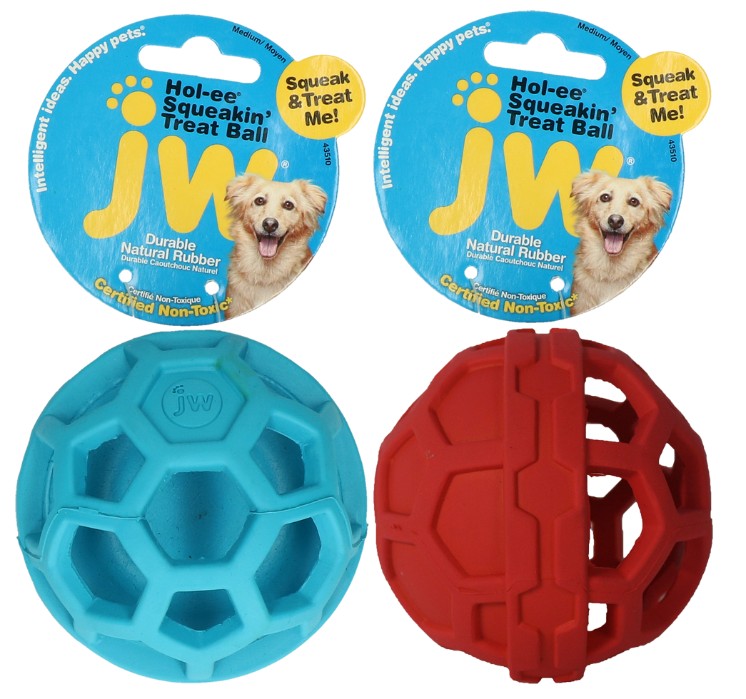 JW Hundespielzeug Ball, Treat N Squeak, Kautschuk, Ø 7,5 cm