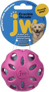 JW Hundespielzeug Crackle Heads Ball, M, Ø 7,5 cm