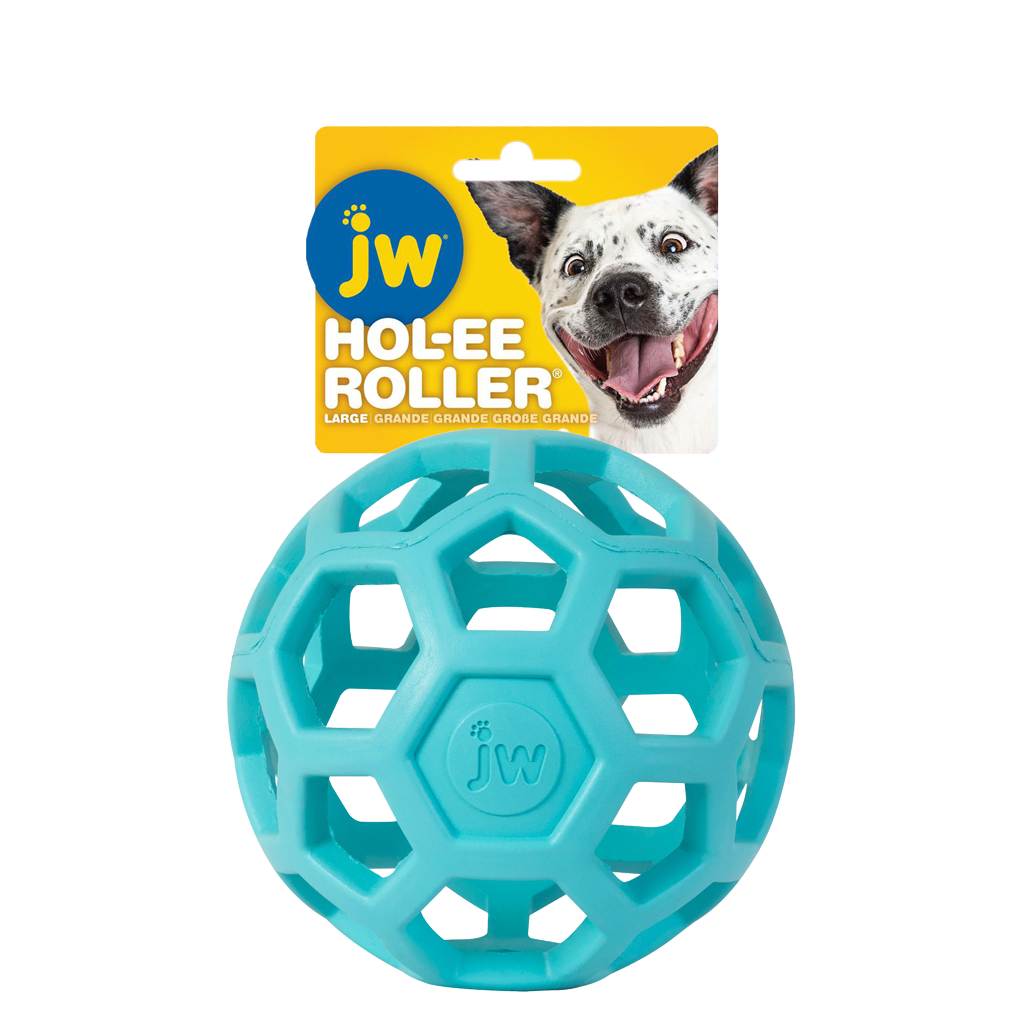 JW Hol-ee Roller Hundespielzeug aus Naturkautschuk zum Kauen & Apportieren