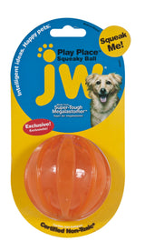 JW Hundespielzeug Ball, Squeaker, Erdnussbutterduft, Megalastomer, Ø 7,5 cm