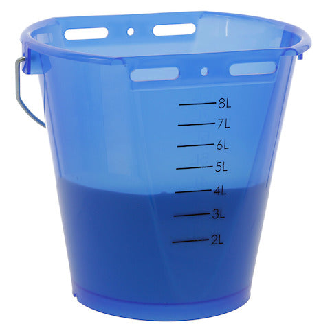 Tränkeeimer für Kälber, weiß transparent, blau, 8 l