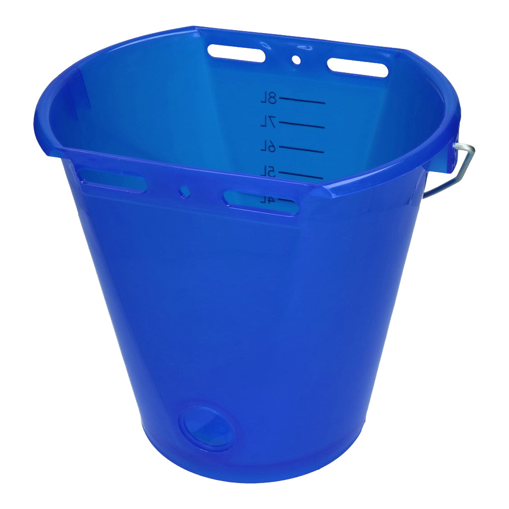 Tränkeeimer für Kälber, weiß transparent, blau, 8 l