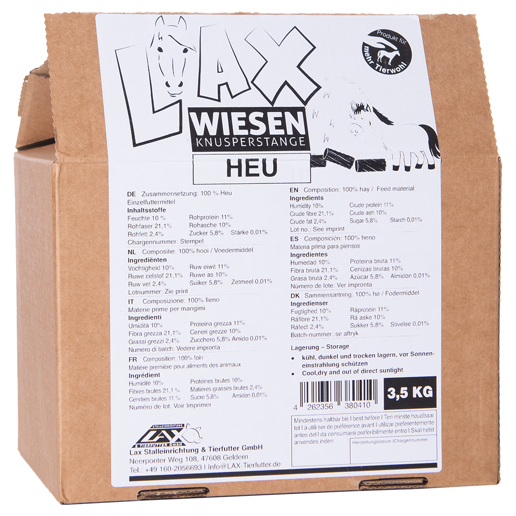 Lax Knusperstange Pferd mit Heu, 4 Stk