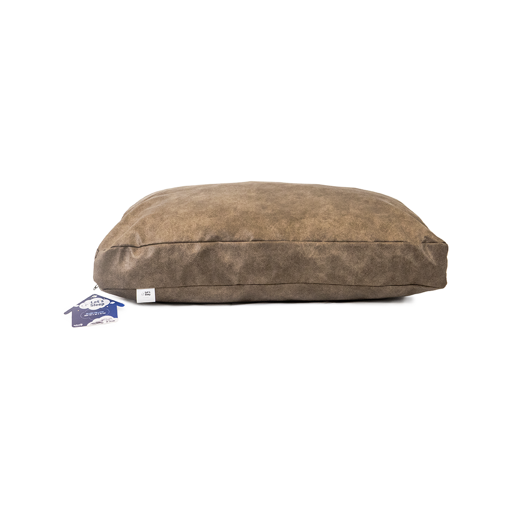 Let's Sleep Hundebett, Plush Pillow, L, 100 x 75 x 10 cm, Taupe