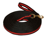 Longierleine, Soft-Grip, Drehkarabiner, Schwarz/Rot, 8 m