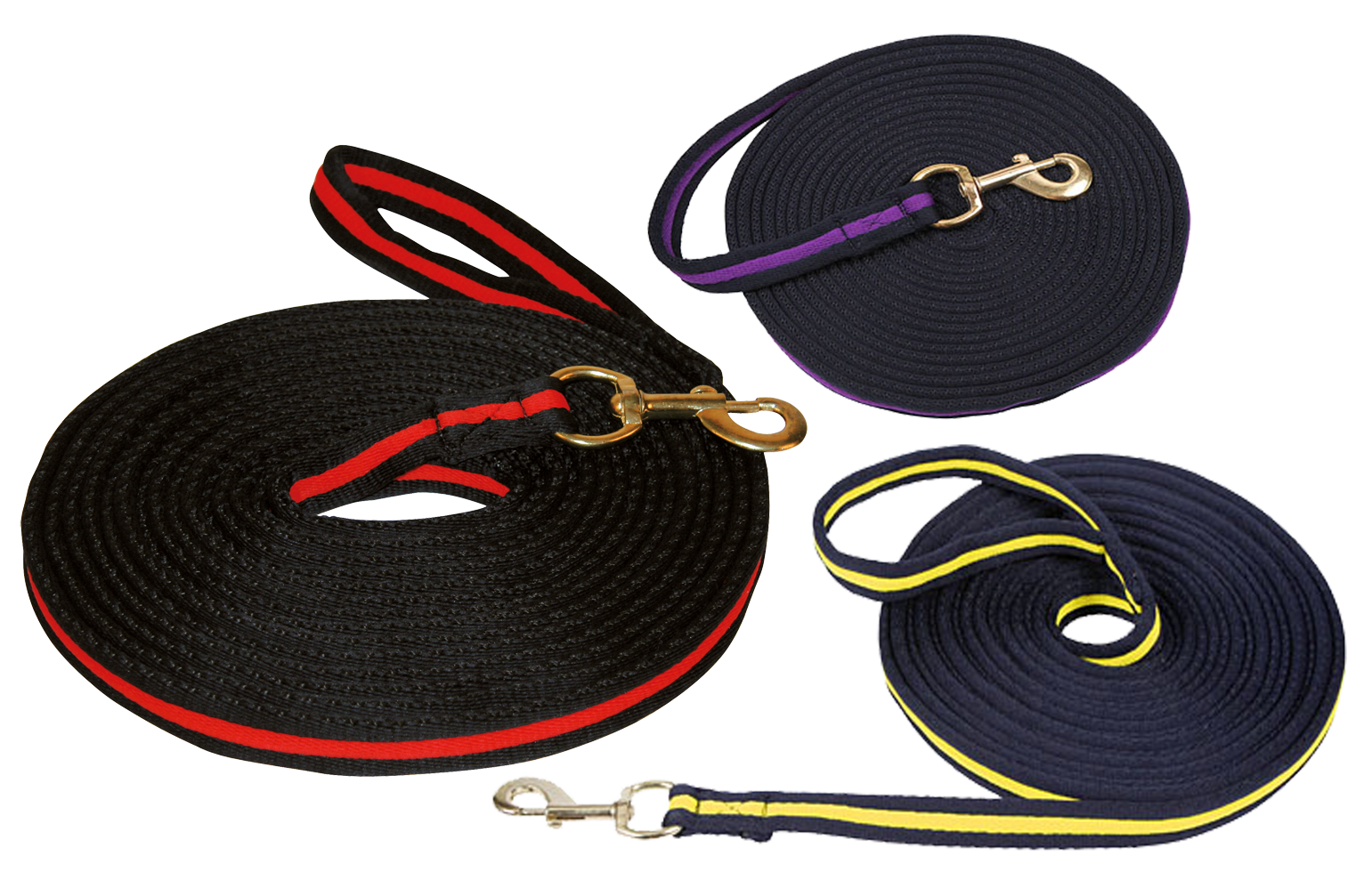 Longierleine, Soft-Grip, Drehkarabiner, Schwarz/Rot, 8 m