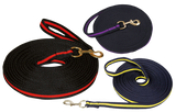 Longierleine, Soft-Grip, Drehkarabiner, Schwarz/Rot, 8 m
