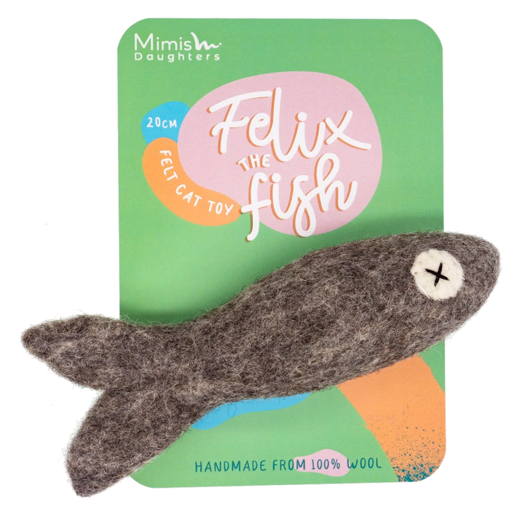 Mimis Daughters Katzenspielzeug Fisch, Filzwolle, 20 cm
