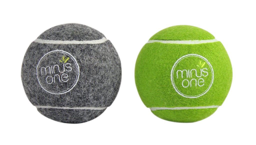 Minus One Hundespielzeug Tennisball, Naturkautschuk, Repreve-Filz, 6 Stk