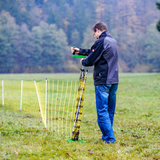Haspel für Schafnetz, glasfaserverstärkt, Aluminiumstange, 125 cm, mit Kurbel