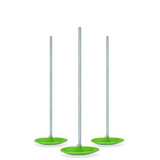 Aufrollstab, glasfaserverstärkt, Aluminium, 125 cm, 3 Stk