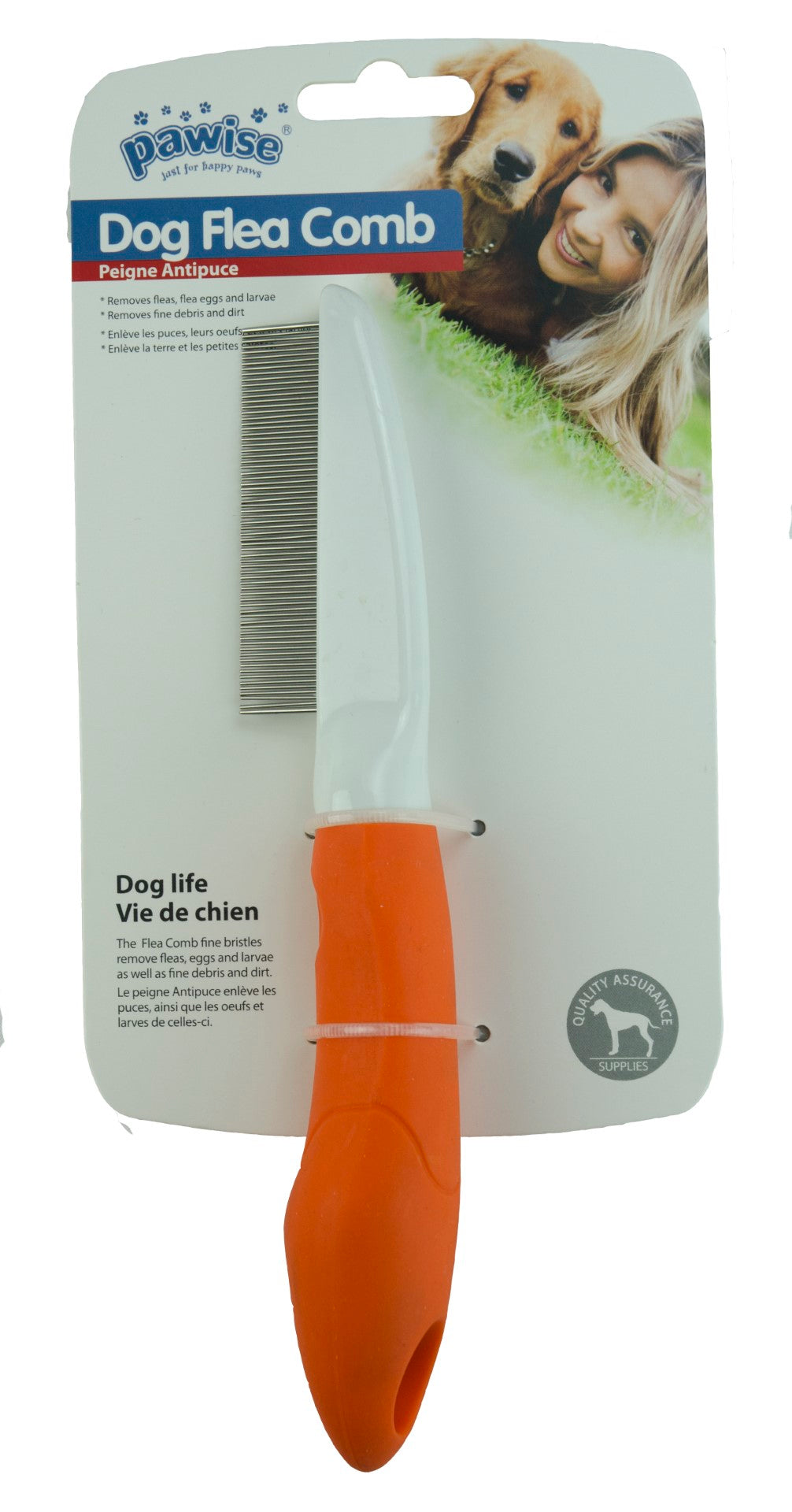 Pawise Flohkamm für Hunde, 21 cm, 70 Borsten