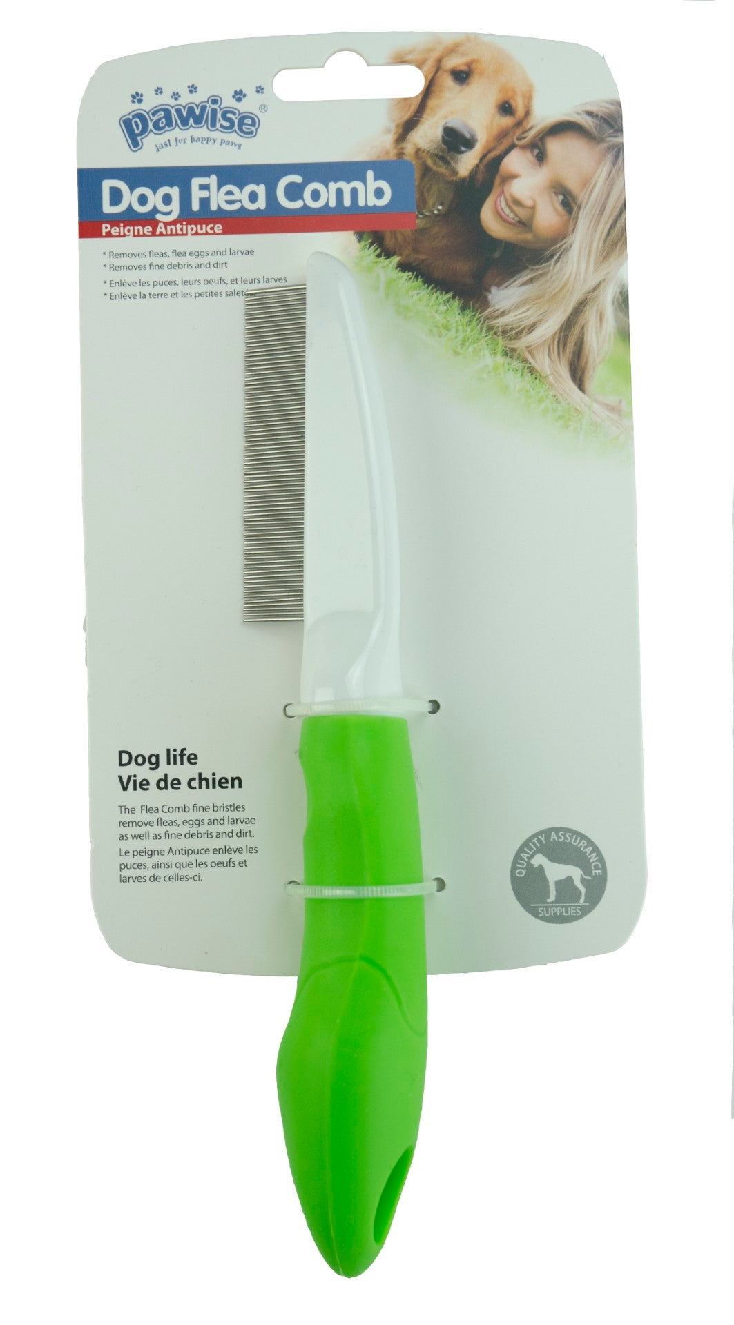 Pawise Flohkamm für Hunde, 21 cm, 70 Borsten