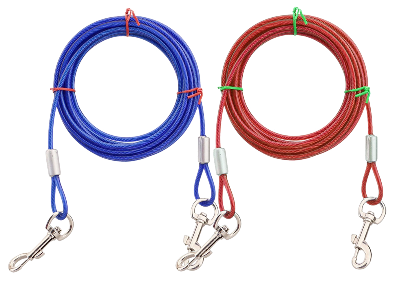 Pawise Anbindekabel, Stahl, karabiner, 7 m