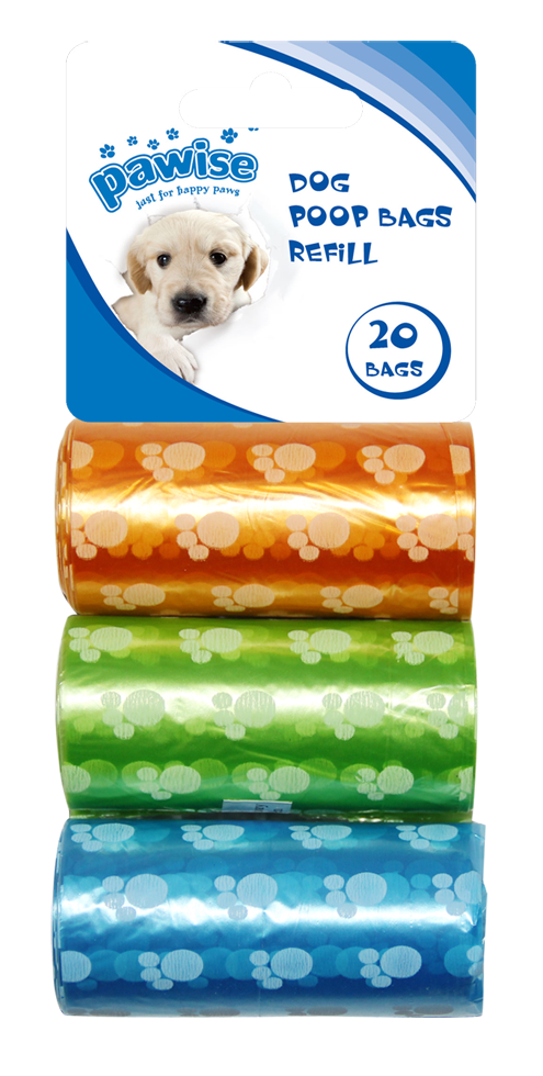 Pawise Hundekotbeutel Nachfüllrollen, 3 x 20 Stk